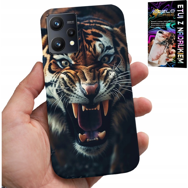 World Case telefontok, Realme 9 5G-hez, állatmintás design, szilikon, többszínű