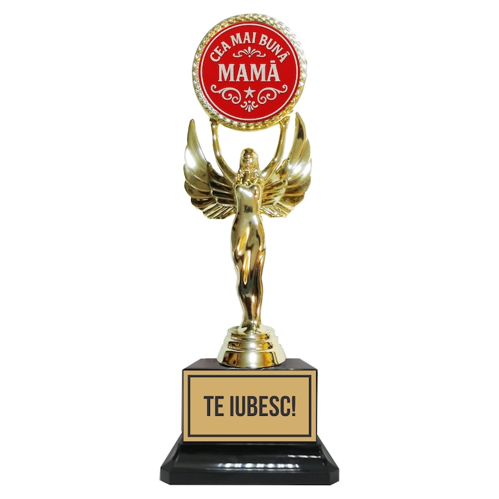 Trofeu personalizat pentru mama, C&A Connection, 20x7cm, auriu