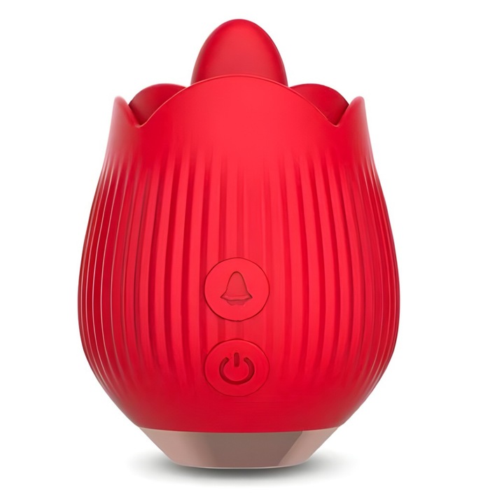 Вибратор за клитор във формата на роза с език и вибрации, интимен стимулатор за жени, режими, играчка за двойки