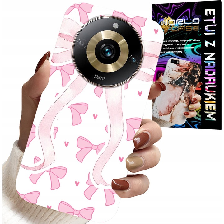 Telefontok, World Case, Realme 11 Pro-hoz, rózsaszín, szilikon