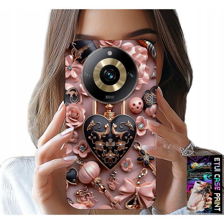 Telefontok, World Case, Realme 11 Pro, szív mintás, szilikon, többszínű