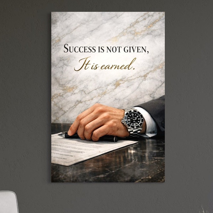 Tablou Canvas Premium, LuxCanva® Q1046, Pretul Succesului, 70 X 100 CM, Panza Bumbac 100% 400g/m2, Sasiu Lemn, Barbatesc, Lider, Business, Eleganta, Succes, Afaceri, Munca, Motivatie, Birou, Dormitor