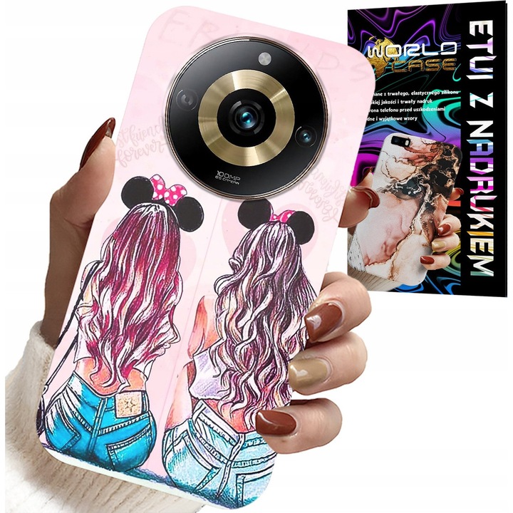 World Case telefontok Realme 11 Pro-hoz, szilikon, színes nyomtatás, 0,2 cm