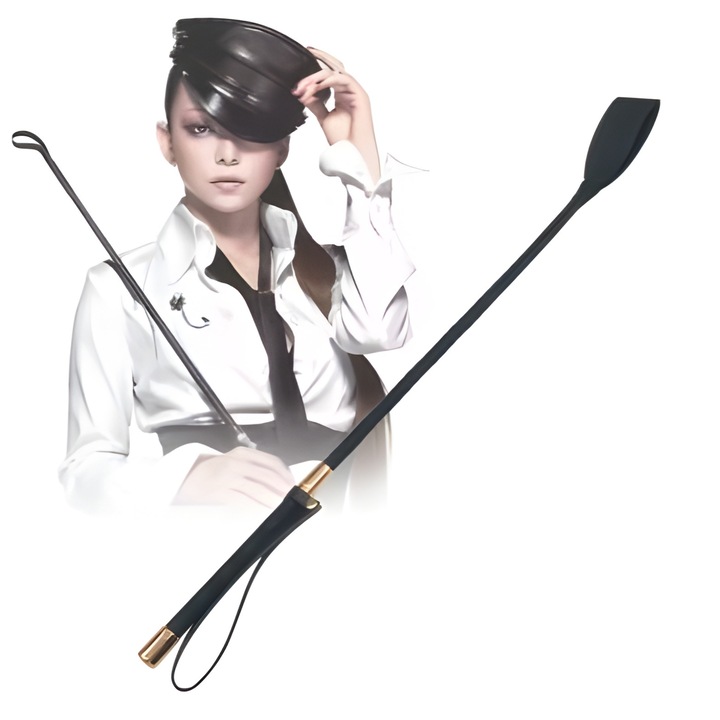 Bici Subtire din Piele, BDSM pentru Cupluri, Accesoriu Erotic pentru Jocuri de Dominare, 45 cm