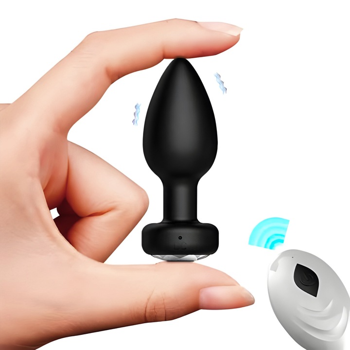 Анален Вибратор с Безжично Дистанционно Управление, Нетоксичен Силиконов Анален Плъг, 10 Режима на Вибрация, Водоустойчив, USB Зареждане, Анален Стимулатор за Възрастни, Черен