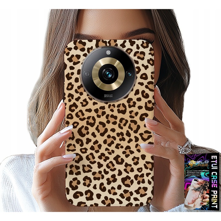 Telefontok, World Case, leopárd mintás, szilikon, Realme 11 Pro