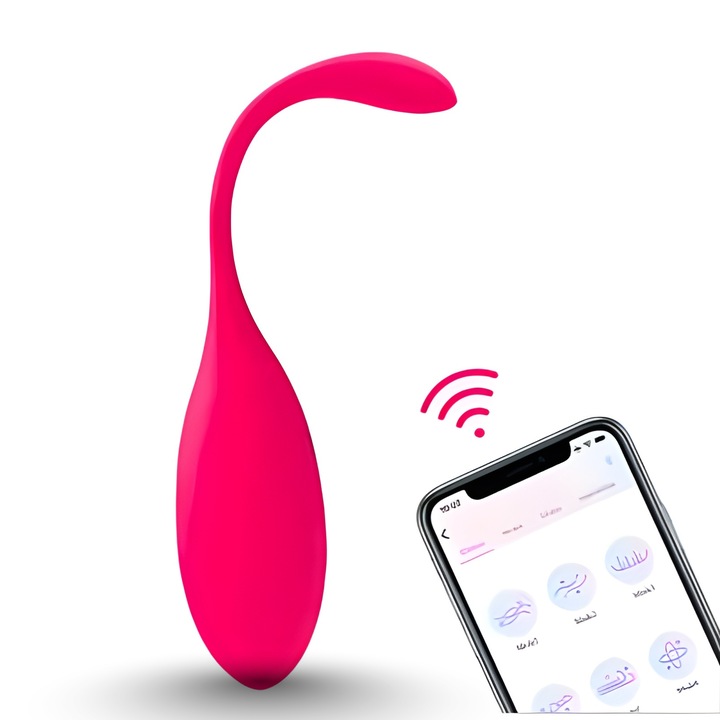 Вибратор Jumping Egg Cribeau, управление чрез приложение, клиторна и вагинална стимулация, мек силикон, USB зареждане, водоустойчив