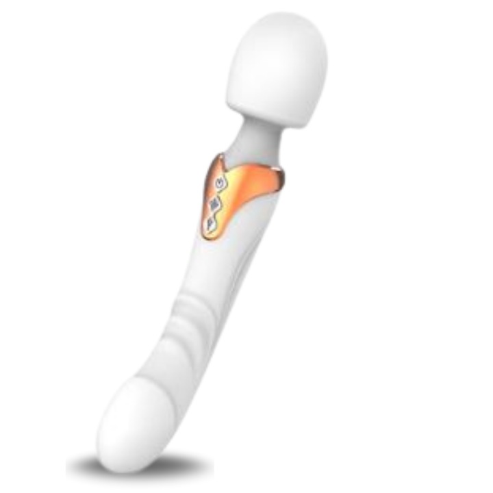 Мощен вибратор-пръчка за жени, стимулатор на клитора и G-точката, 10 режима на вибрация, вагинален масаж, интимна играчка за възрастни, бял