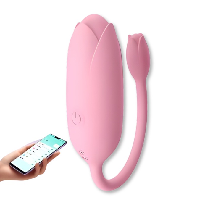 Вибратор Яйце за Жени, Интимна Играчка, Контролирана чрез Приложение, 9 Режима на Вибрация, Безжична, Регулируема Интензивност, Розов