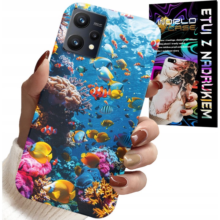 Telefontok, World Case, Realme 9 Pro, szilikon, színes nyomat, 0,2 cm