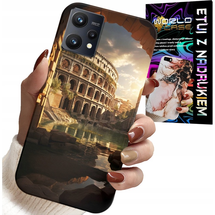 Szilikon telefontok World Case Colosseum Realme 9 Pro-hoz, színes nyomtatás, egyedi minta