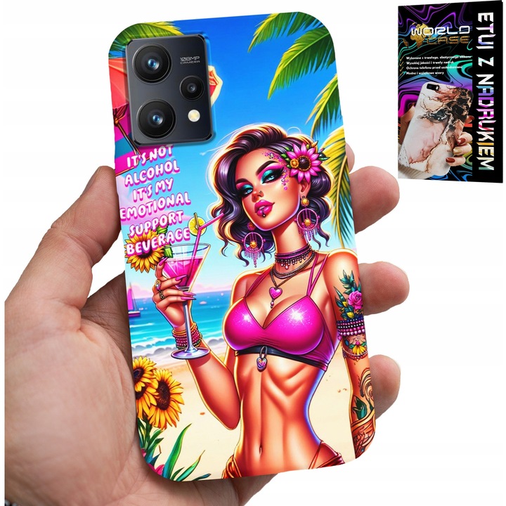 Telefontok Realme 9 Pro-hoz, World Case, gumi, színes nyomtatás, standard méretek