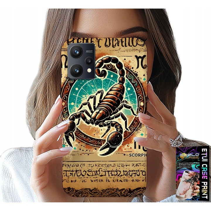 Telefontok Realme 9 Pro, World Case, szilikon, Skorpió mintás, fólia szett