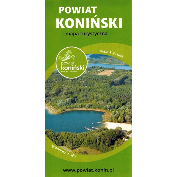 Harta turistica a judetului Konin 1:75 000, TopNovum, multilingva, informatii despre atractii turistice