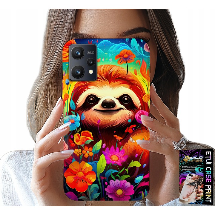 Telefontok Realme 9 Pro-hoz, World Case, szilikon, színes Koala nyomtatás, 0, 2cm