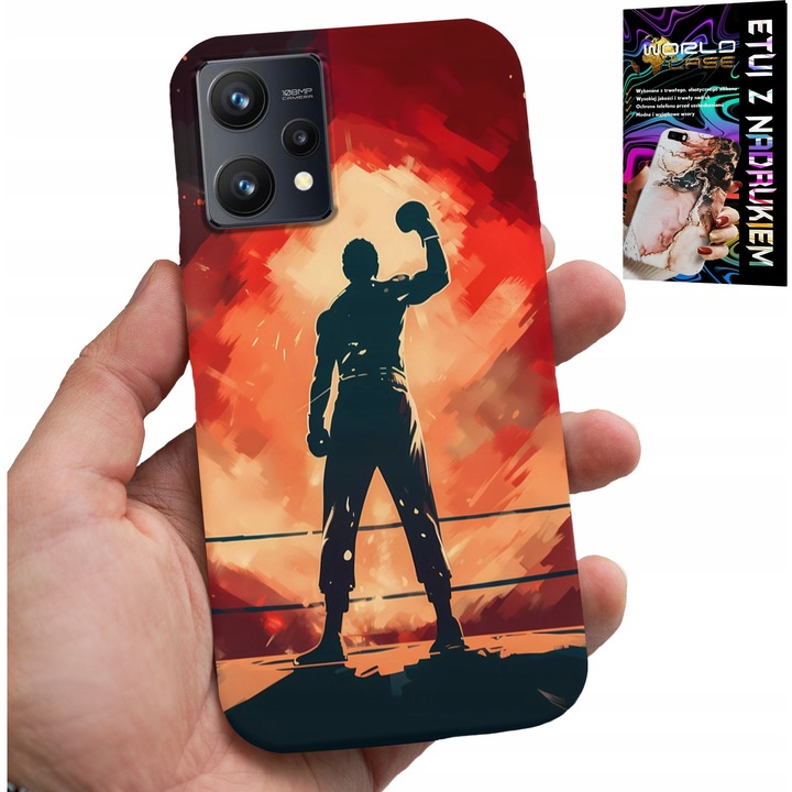 Tok Realme 9 5G telefonhoz, World Case, sportos Walki Wojownicy MMA modell, szilikon, színes nyomtatás