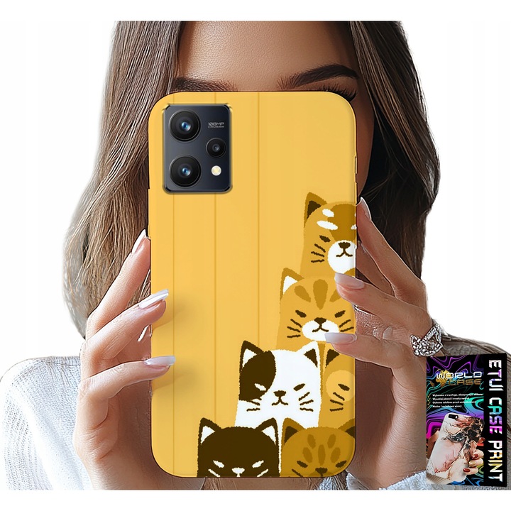 Telefontok Realme 9 Pro, World Case, macskamintás, szilikon