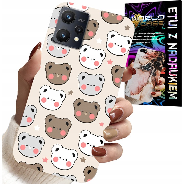 World Case telefontok Realme 9 Pro-hoz, nyomtatott mintás, szilikon, többszínű, 0,2 cm