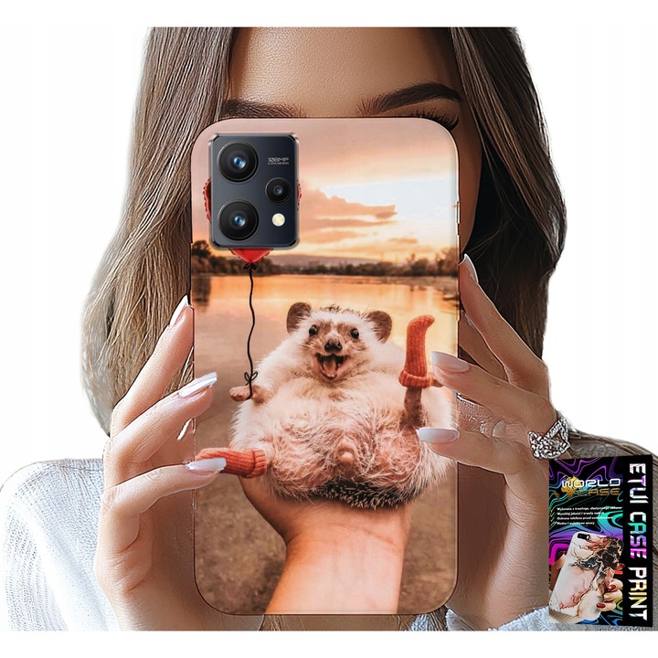 Szilikon tok Realme 9 Pro telefonhoz, World Case, színes nyomtatás, karcolás elleni védelem, teljes hozzáférés