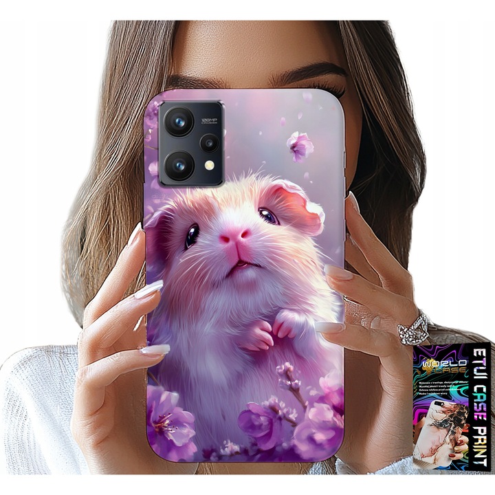 World Case telefontok, Édes Hörcsög design, szilikon, Realme 9 Pro készülékhez, többszínű