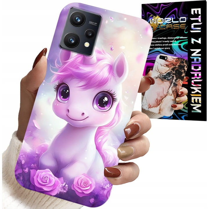 Telefontok Realme 9 5G-hez, World Case, egyedi nyomtatás, szilikon, többszínű