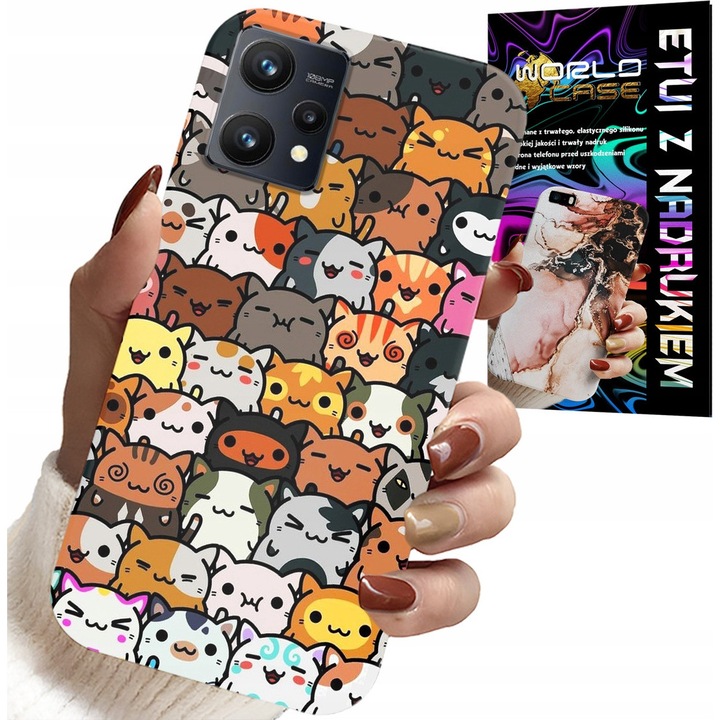 Szilikon tok, World Case, Realme 9 Pro-hoz, édes kiskutyás nyomtatás, többszínű