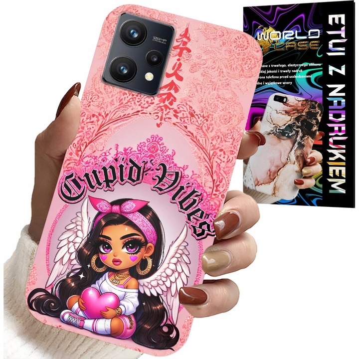 Telefontok, World Case, Cupid Vibes, színes nyomtatás, szilikon, Realme 9 Pro