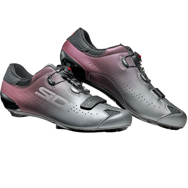 Pantofi ciclism sosea Sidi Sixty, Mov/Argintiu