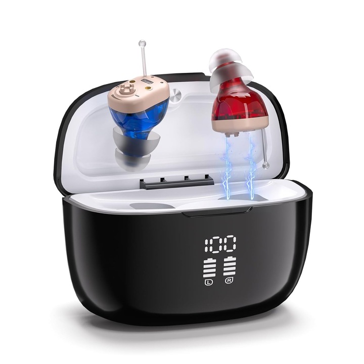 Aparat auditiv VHP-1631L cu reducerea zgomotului, design discret, 18 ore utilizare, incarcare rapida