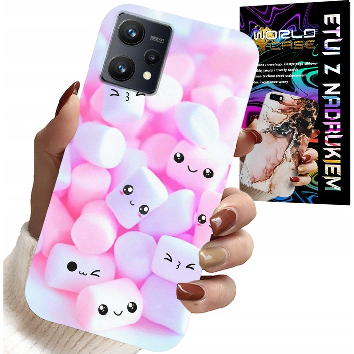 Telefontok, World Case, Realme 9 5G-hez, szilikon, színes nyomtatás, 0,2 mm