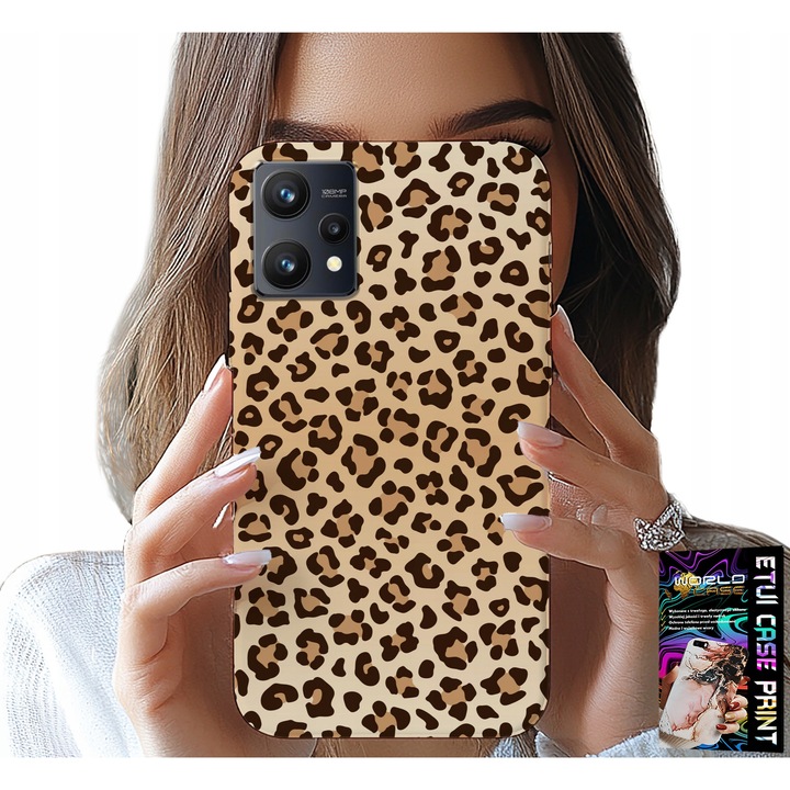 Telefontok, World Case, Realme 9 Pro-hoz, szilikon, párduc mintás, többszínű