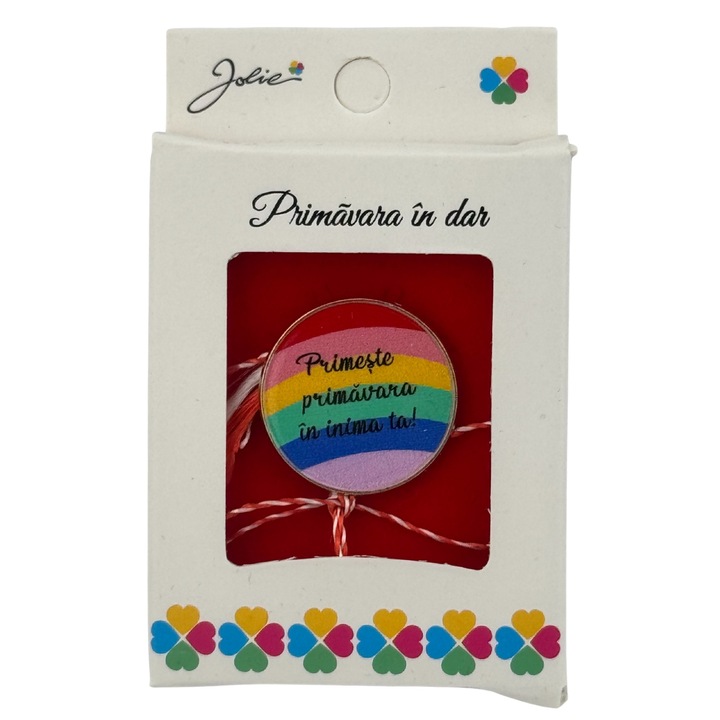 Brosa Martisor Jolie, Design Curcubeu, Dimensiune 2.5x3cm, Metal