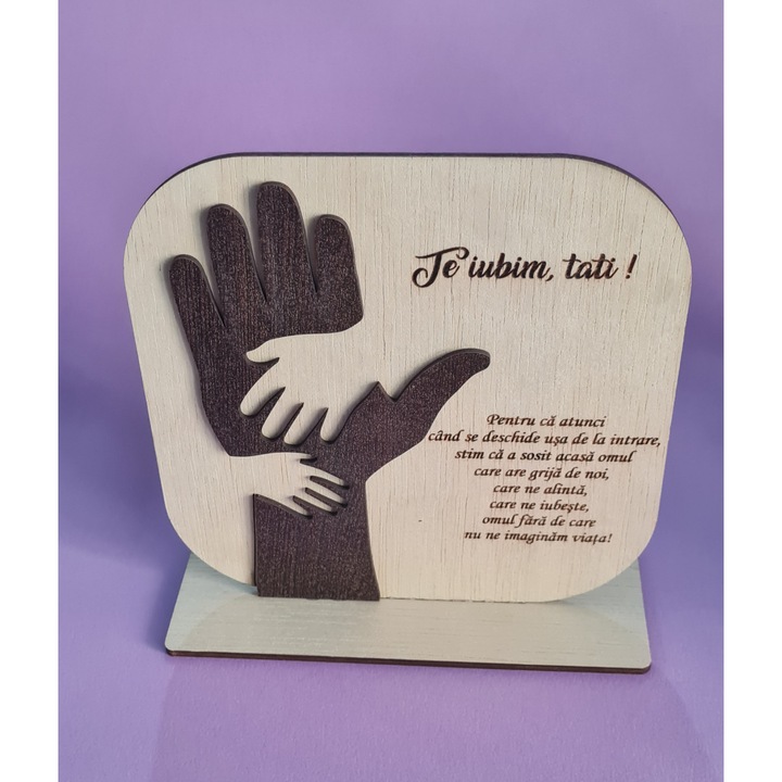 Trofeu personalizat, INEDIT CRAFT, placaj plop 4mm, gravat, 20x21cm