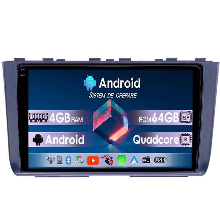 Navigatie dedicata Hyundai Creta 2 IX25 2021, 4GB RAM 64GB ROM, Quad Core, Display 9" QLED 1K, Carplay, Android 14, Bluetooth, Magazin Play, Suport Camere AHD