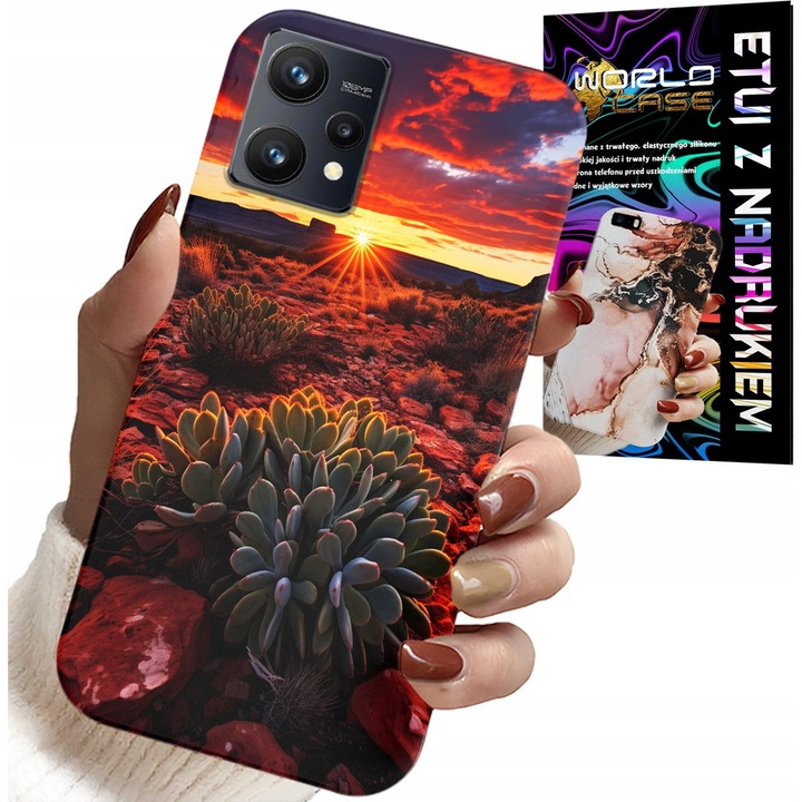 Telefontok Realme 9 5G, World Case, többszínű nyomtatás, szilikon
