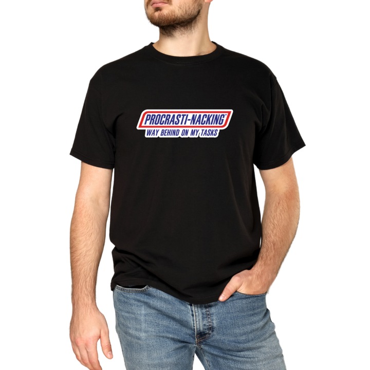 Tricou Barbati Iconic Casual, Funny Stories, 100% bumbac, negru, marimea XL