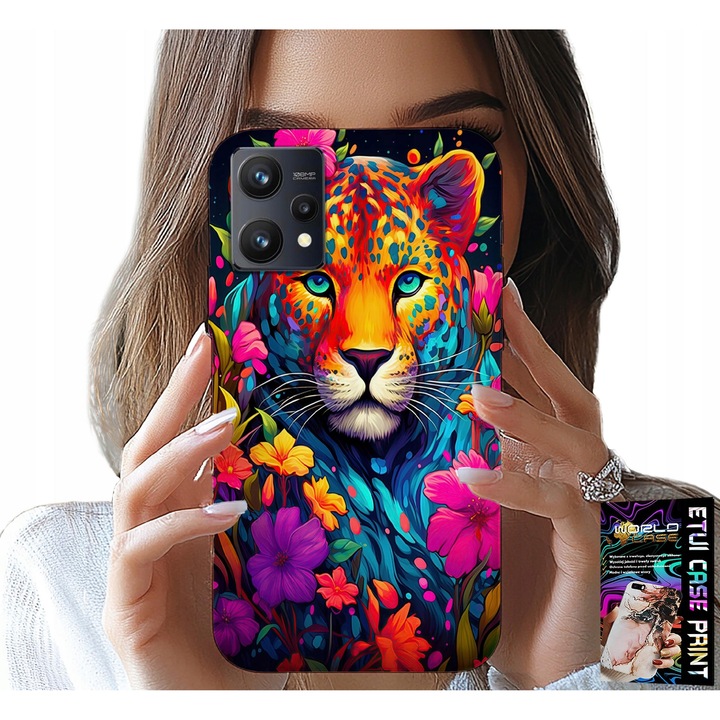 Telefontok Realme 9 5G-hez, World Case, tigris mintás, szilikon