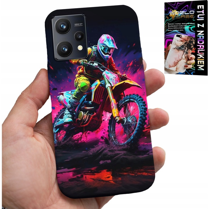 World Case telefontok, kompatibilis Realme 9 5G, szilikon, színes nyomtatás, személyre szabható design