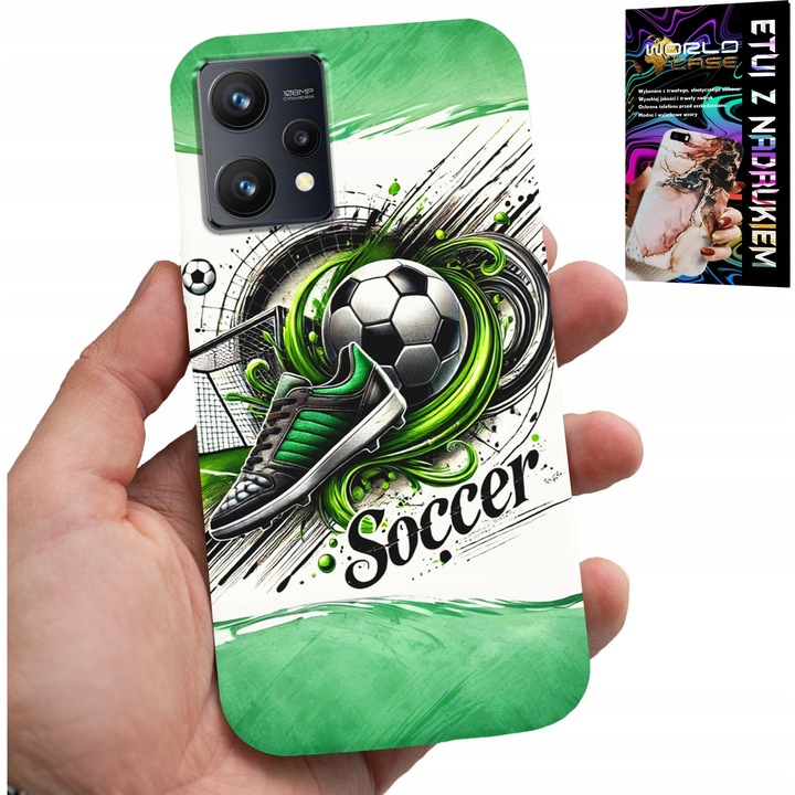 World Case telefontok Realme 9 5G-hez, futball modell, szilikon, színes nyomtatás