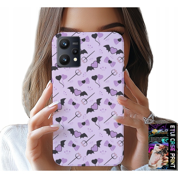 World Case telefontok Realme 9 5G-hez, szilikon, színes nyomtatás, 0,2 mm