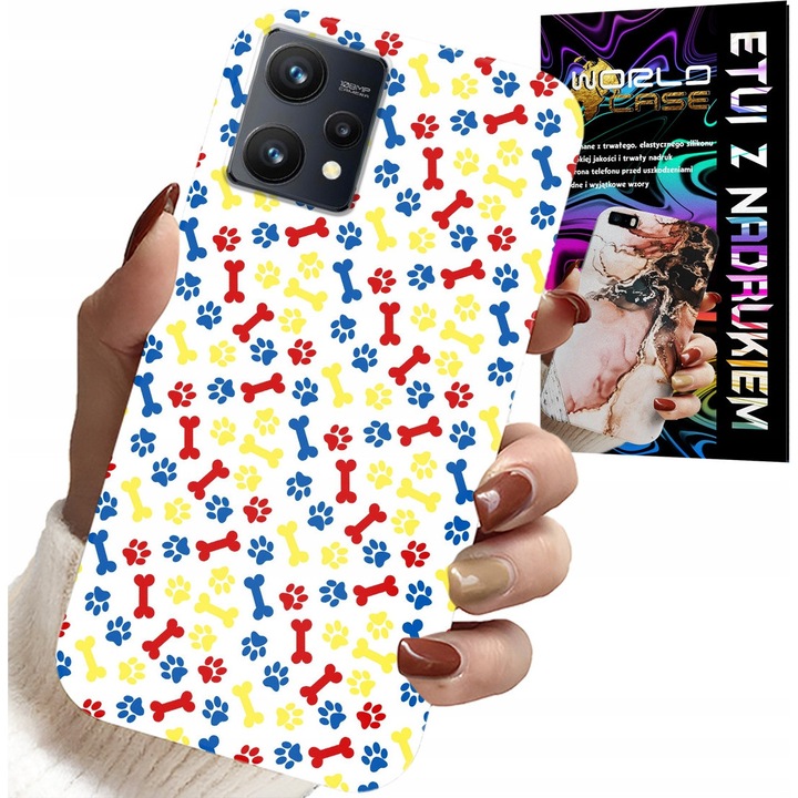 Telefontok, World Case, Realme 9 5G, szilikon, KOSCI mintás, többszínű