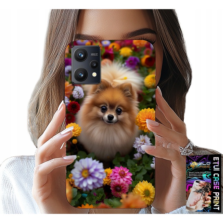 Telefontok Realme 9 5G, World Case, aranyos kutya nyomtatás, szilikon