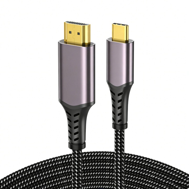 Cablu video USB-C la HDMI CeruleTree, 4K, 2m, nylon, antiderapant