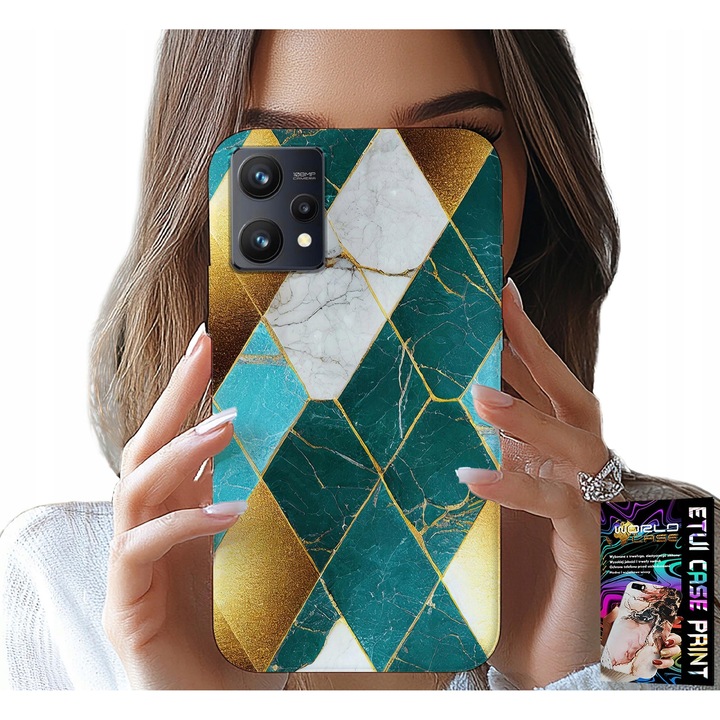 Telefontok, World Case, Realme 9 5G-hez, szilikon, színes nyomtatás, 0,2 cm