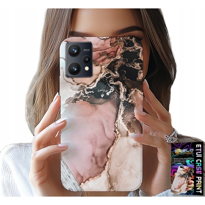 Szilikon telefontok Realme 9 5G-hez, World Case, márvány mintás, hatékony védelem