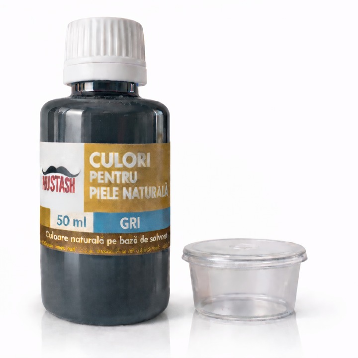Vopsea pentru piele naturala GRI 50 ml – pe baza de solvent, uscare rapida, fara fixator