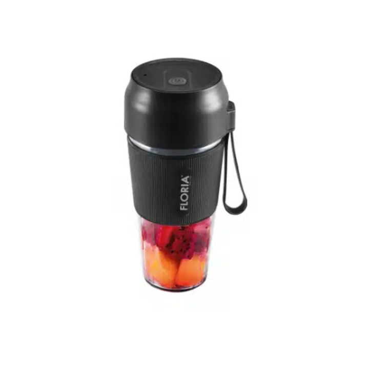 Blender portabil pentru suc, putere 50W, capacitate 300ml, negru