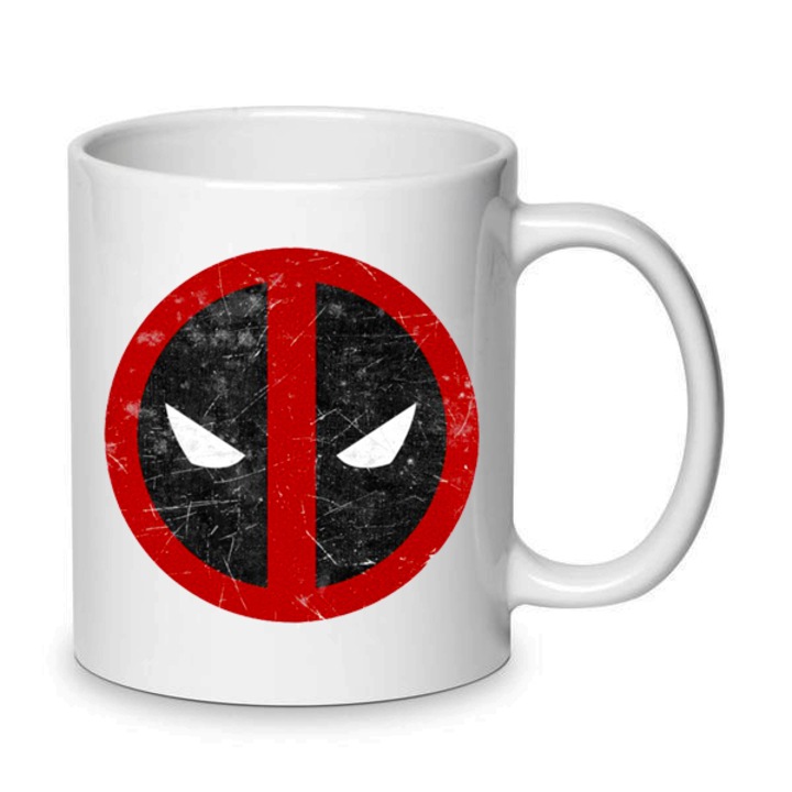 Cana ceramica Deadpool 330ml, Design No7, capacitate 330ml, lavabila la masina de spalat, pentru acasa sau birou