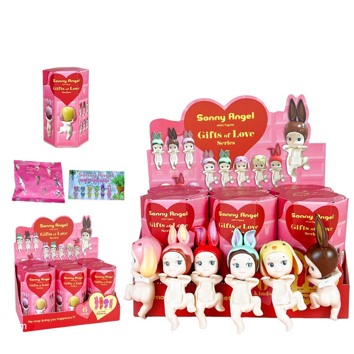 Anime figurás blind box, felemelt lábú póz, többszínű