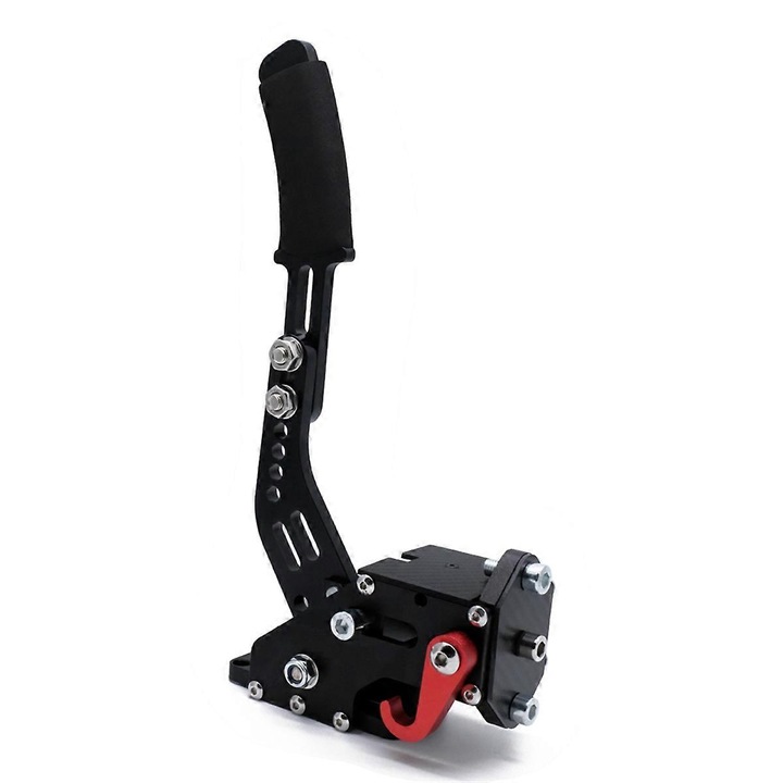 Maneta de frana USB pentru PC, senzor Hall, negru/rosu, dimensiuni compacte